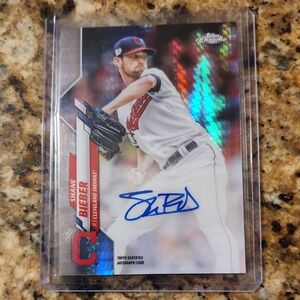 Topps Chrome Baseball Card with Red and Blue Accents